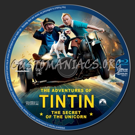 The Adventures of TinTin blu-ray label