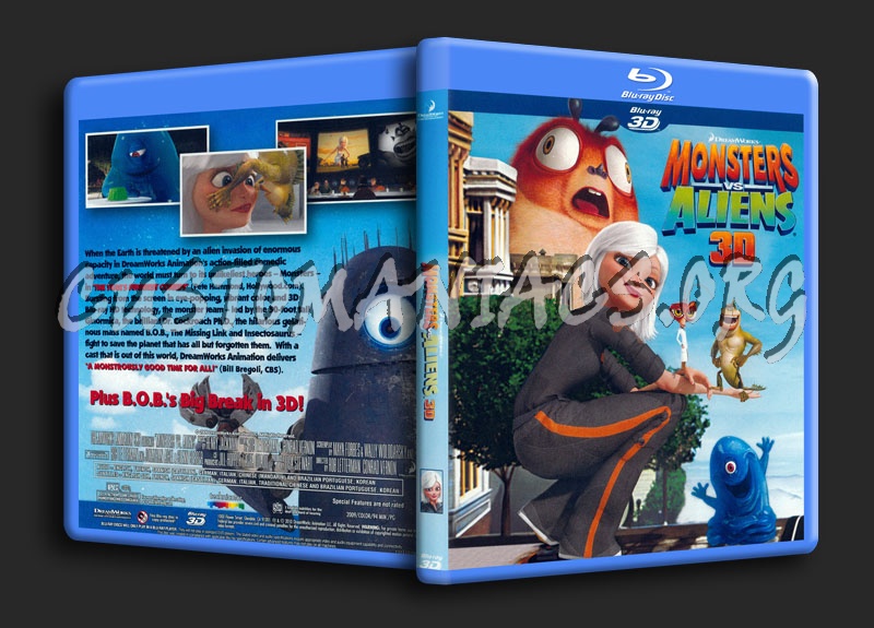 Monsters vs. Aliens 3D blu-ray cover