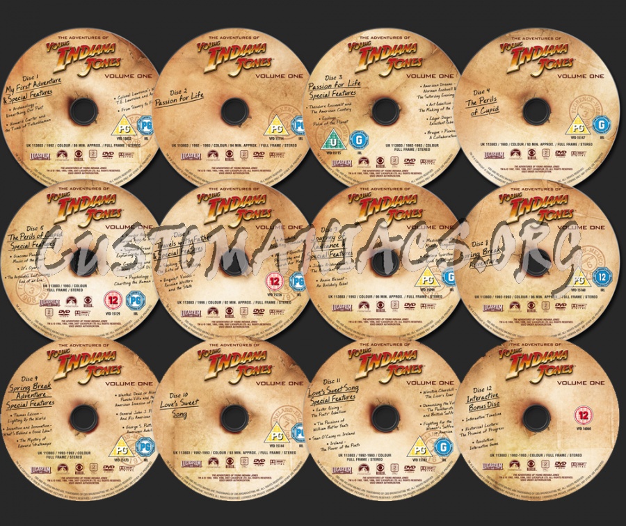 Young Indiana Jones Volume 1 dvd label