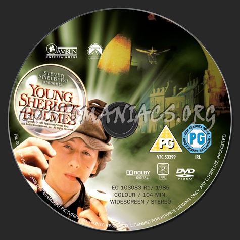 Young Sherlock Holmes dvd label