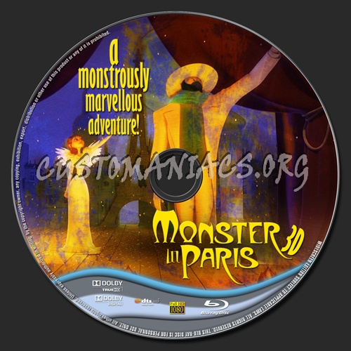 A Monster In Paris 3D blu-ray label