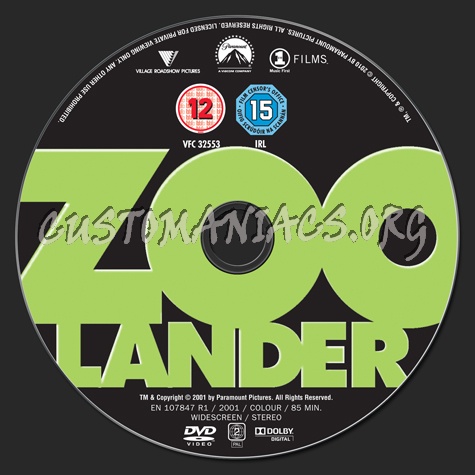 Zoolander dvd label