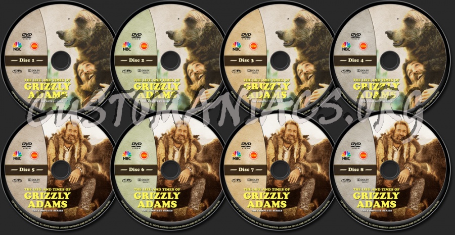 The Life And Times Of Grizzly Adams dvd label