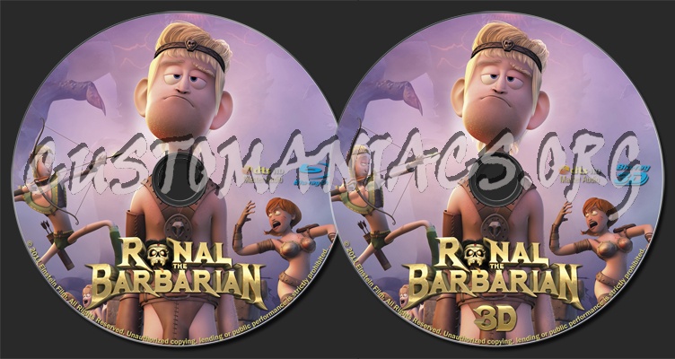 Ronal the Barbarian 2D + 3D blu-ray label