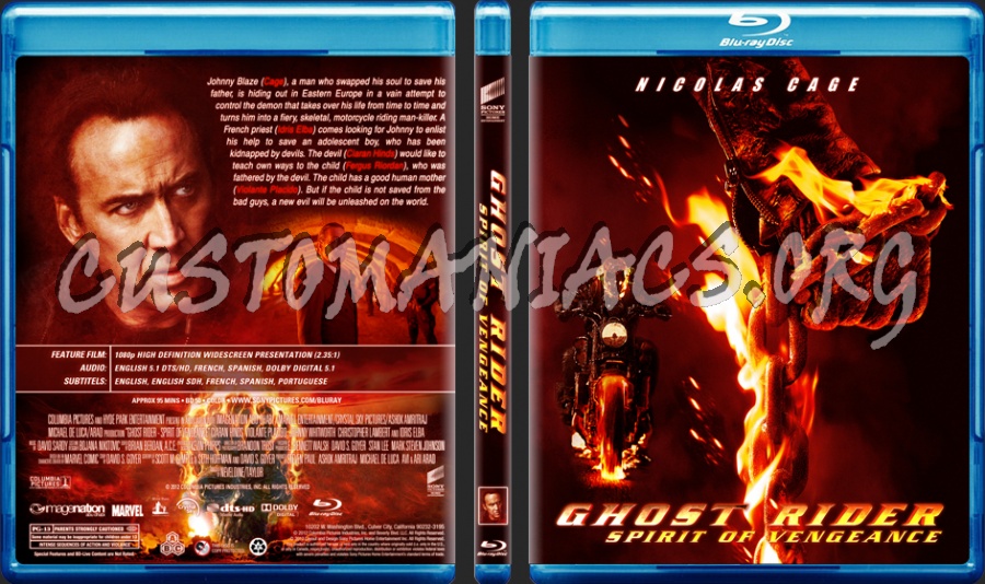 Ghost Rider - Spirit Of Vengeance blu-ray cover