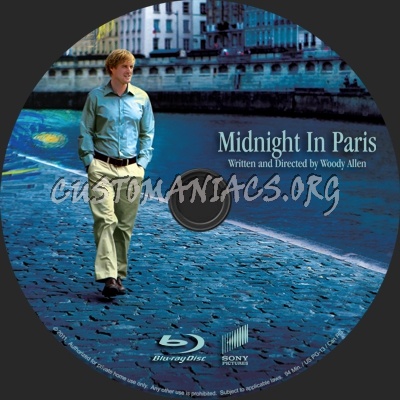 Midnight in Paris blu-ray label