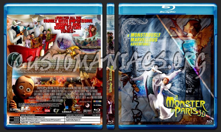 A Monster In Paris 3D blu-ray cover