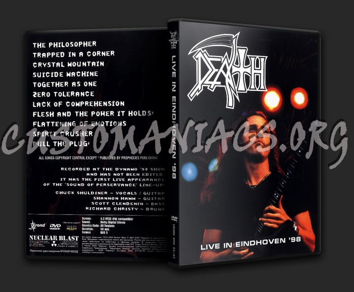 Death: Live In Eindhoven 98 dvd cover
