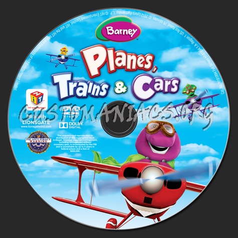 Barney Planes, Trains & Cars dvd label