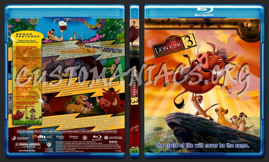 The Lion King 3 blu-ray cover