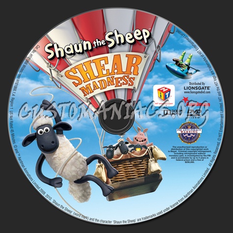 Shaun the Sheep Shear Madness dvd label