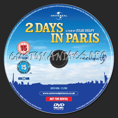 2 Days in Paris dvd label