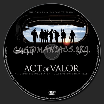 Act of Valor dvd label