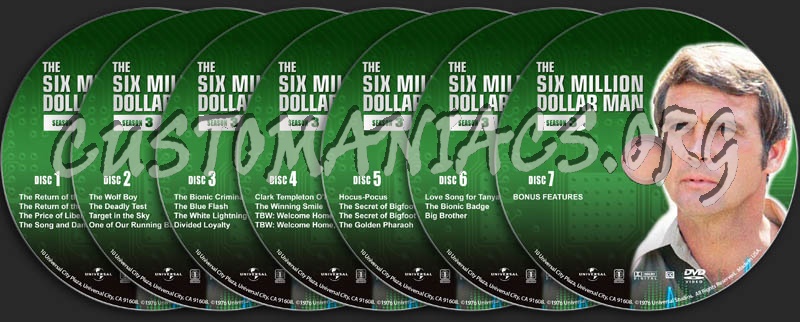 The Six Million Dollar Man - Season 3 dvd label
