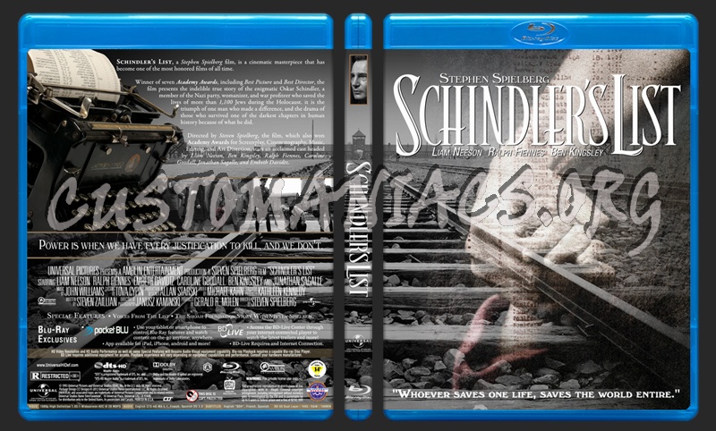 Schindlers List blu-ray cover
