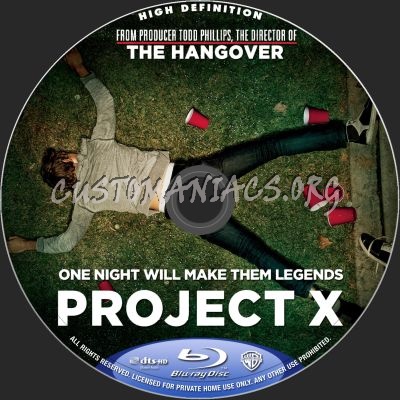 Project X blu-ray label