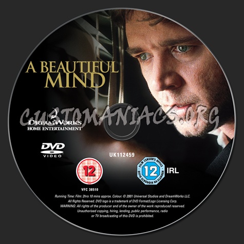 A Beautiful Mind dvd label