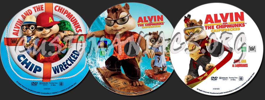 Alvin and the Chipmunks - Chipwrecked dvd label