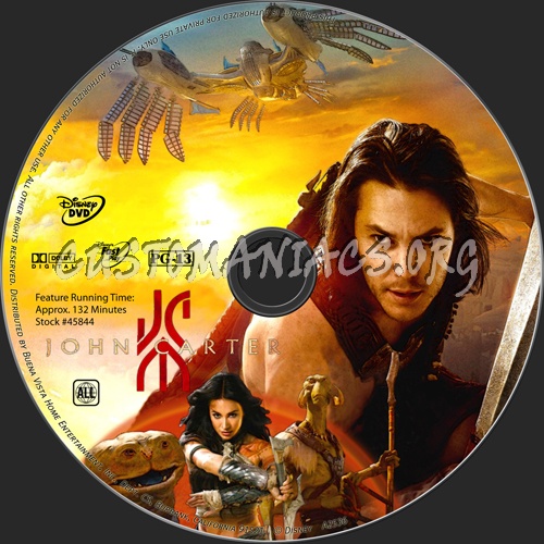 John Carter dvd label