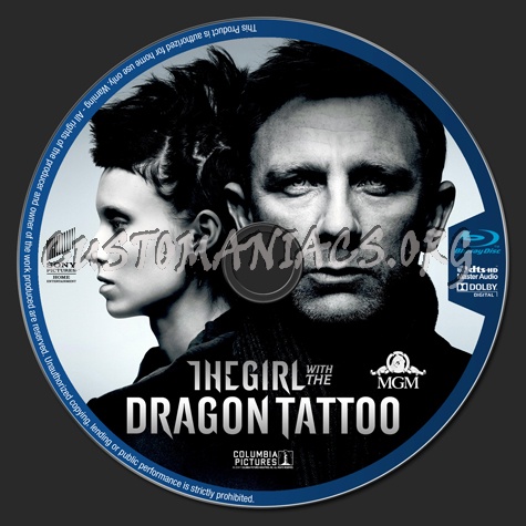 The Girl With The Dragon Tattoo - Millennium Trilogy Part 1 blu-ray label