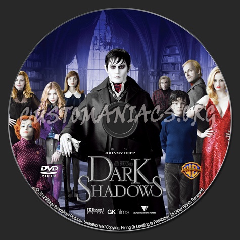 Dark Shadows (2012) dvd label