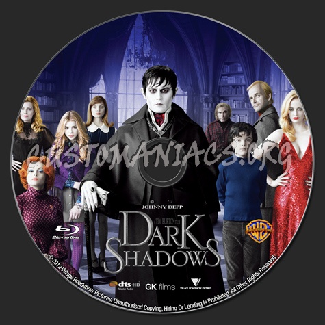 Dark Shadows (2012) blu-ray label