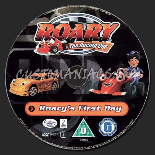 Roary the Racing  Car  Roary's First day dvd label