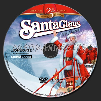 Santa Claus The Movie dvd label
