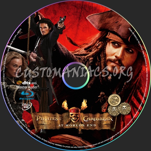 Pirates Of The Caribbean At World's End blu-ray label
