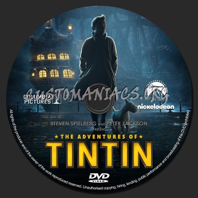 The Adventures of TinTin dvd label
