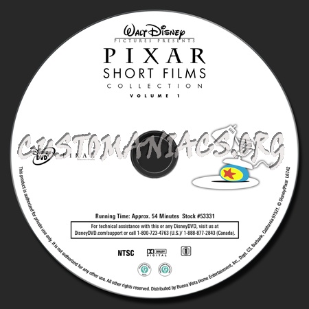 PIXAR Short Films dvd label