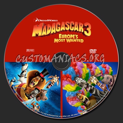 Madagascar 3 dvd label