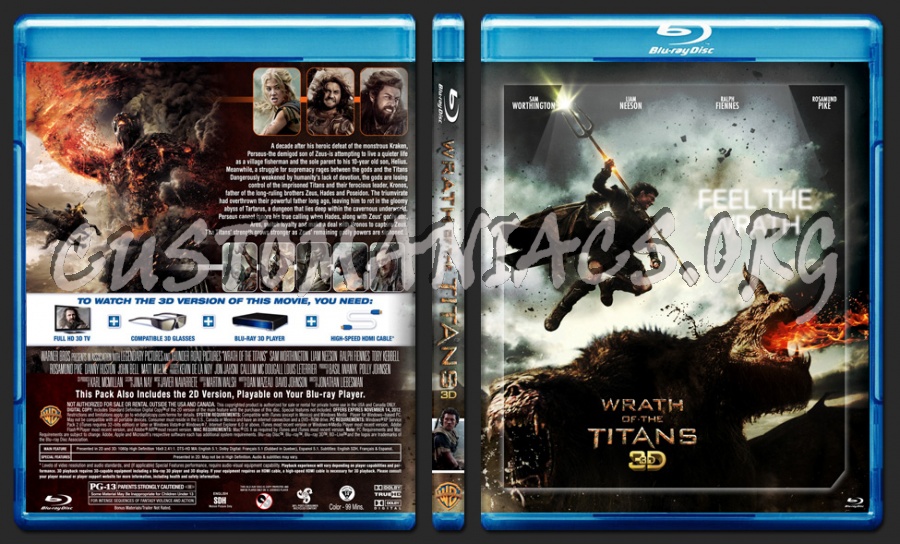 Wrath Of The Titans 3D blu-ray cover