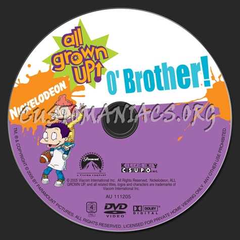All Grown Up!: O' Brother! dvd label