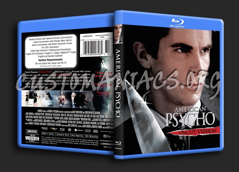 American Psycho blu-ray cover