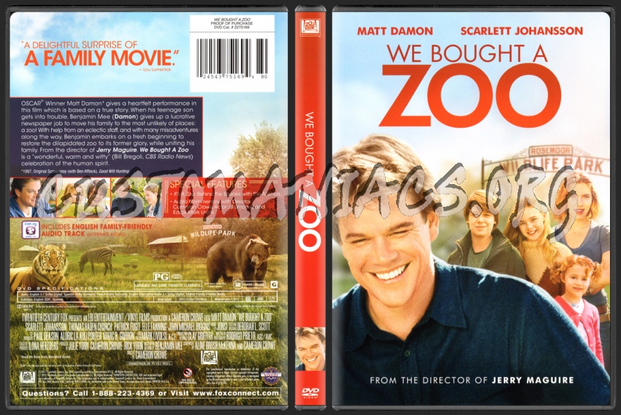 We Bought A Zoo dvd cover