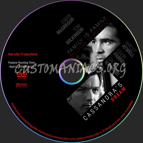 Cassandra's Dream dvd label