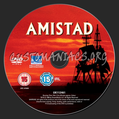 Amistad dvd label