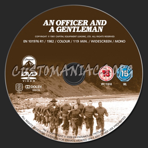 An Officer and a Gentleman dvd label