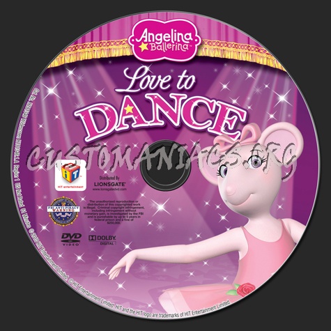 Angelina Ballerina: Love to Dance dvd label
