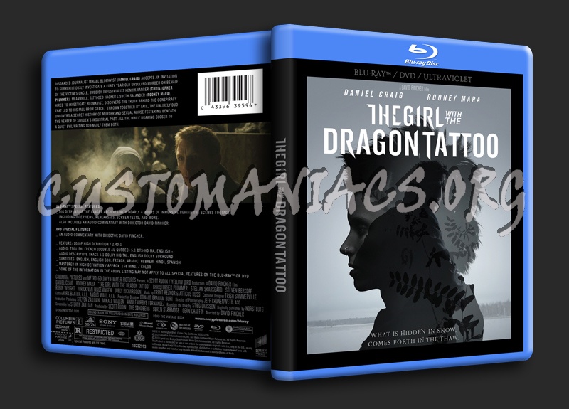 The Girl With The Dragon Tattoo (2011) blu-ray cover