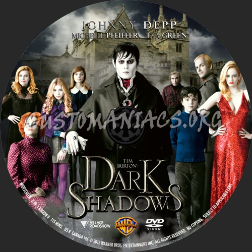 Dark Shadows (2012) dvd label