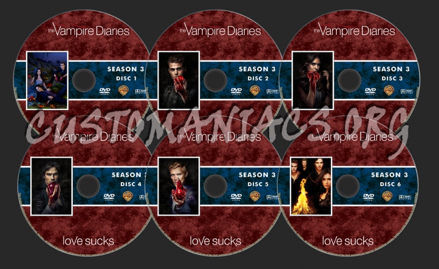 The Vampire Diaries Season 3 dvd label