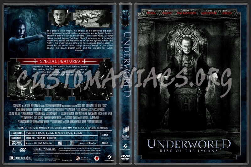 Underworld Rise Of The Lycans dvd cover