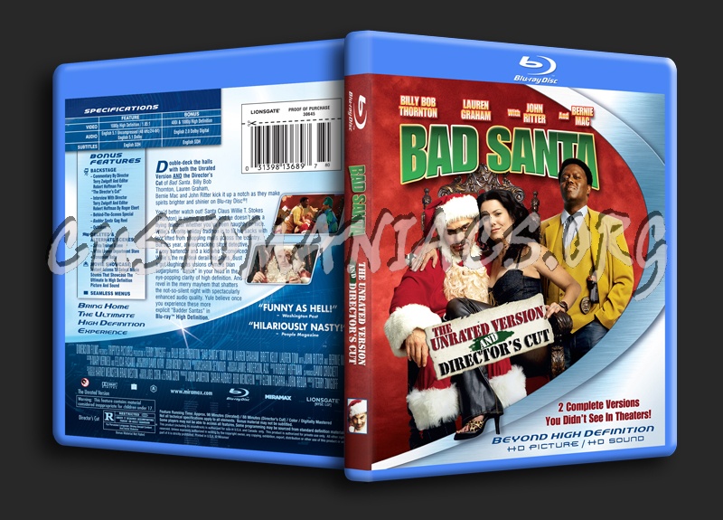 Bad Santa Director's Cut blu-ray cover