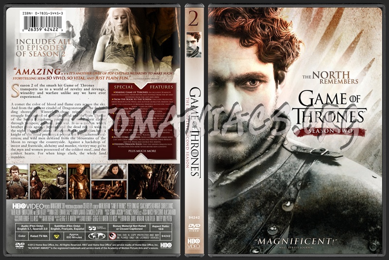 Game Of Thrones Season 2 dvd cover