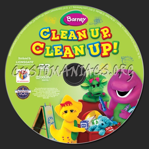 Barney: Clean Up, Clean Up! dvd label