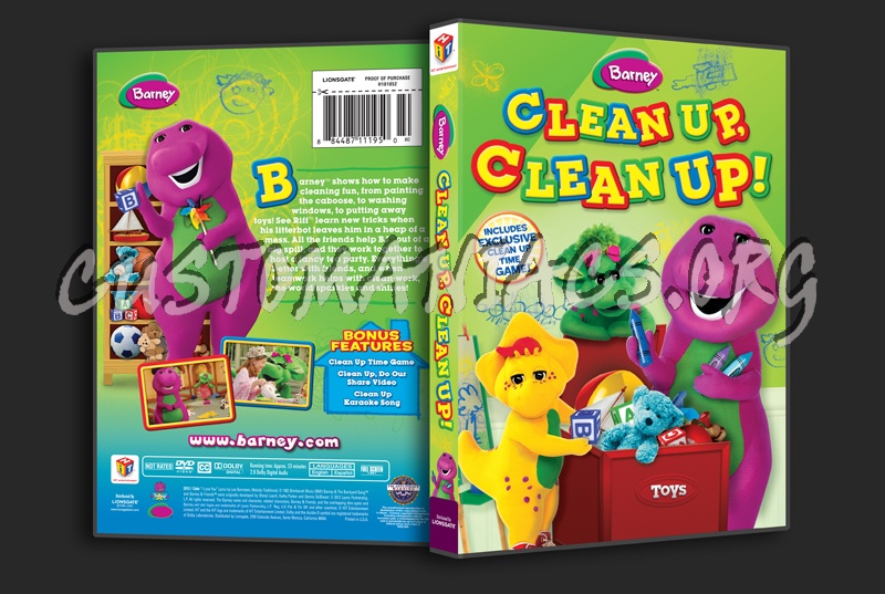 Barney: Clean Up, Clean Up! dvd cover