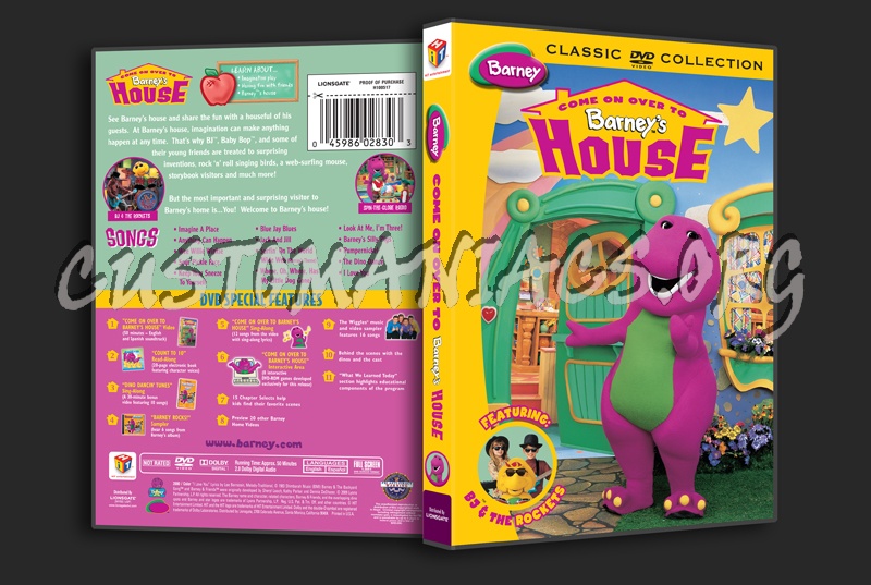 Barney: Come on Over to Barney's House dvd cover.