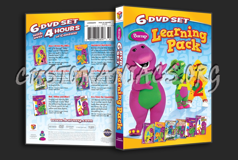 Barney: Learning pack 6 DVD Set dvd cover - DVD Covers & Labels by ...